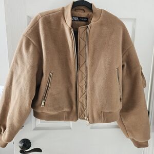 Zara WomansTan Bomber Jacket